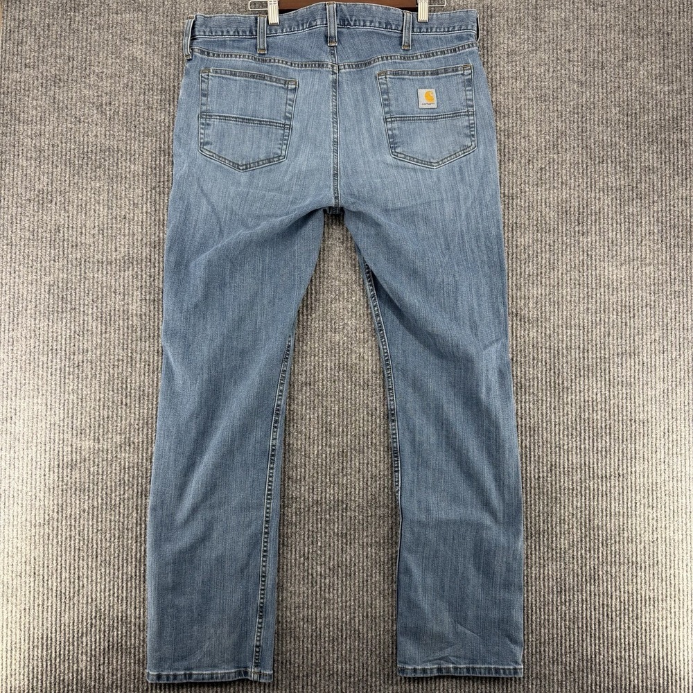 Carhartt Relaxed Fit Jeans 38x32 Light Wash Straight Workwear Denim Carpenter